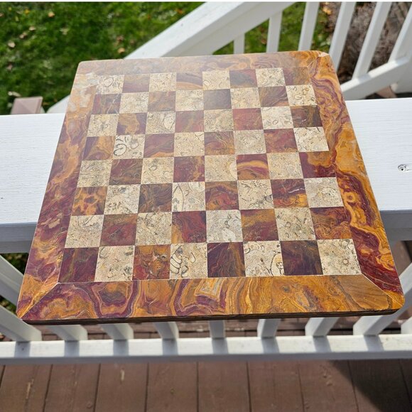 Marble chess set with storage stone chess set handmade chess 12 in chess board - Picture 12 of 15